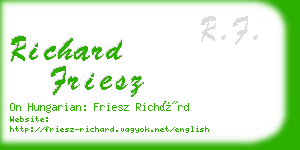 richard friesz business card